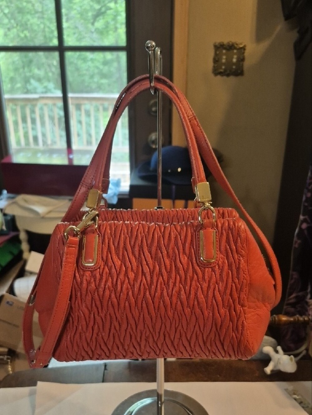 Coach MINI Coral Quilted Leather Shoulder Bag with Gold Hardware - Picture 4 of 10